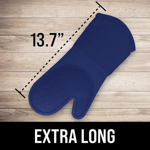 HOMWE oven mitts feature a non-slip textured palm for secure pan lifting.