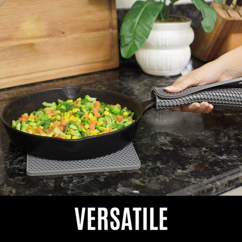 HOMWE silicone trivets offer a heat-resistant surface for hot cookware
