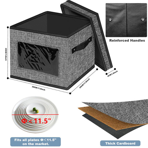 Homyfort dinnerware box with clear window for quick content checks