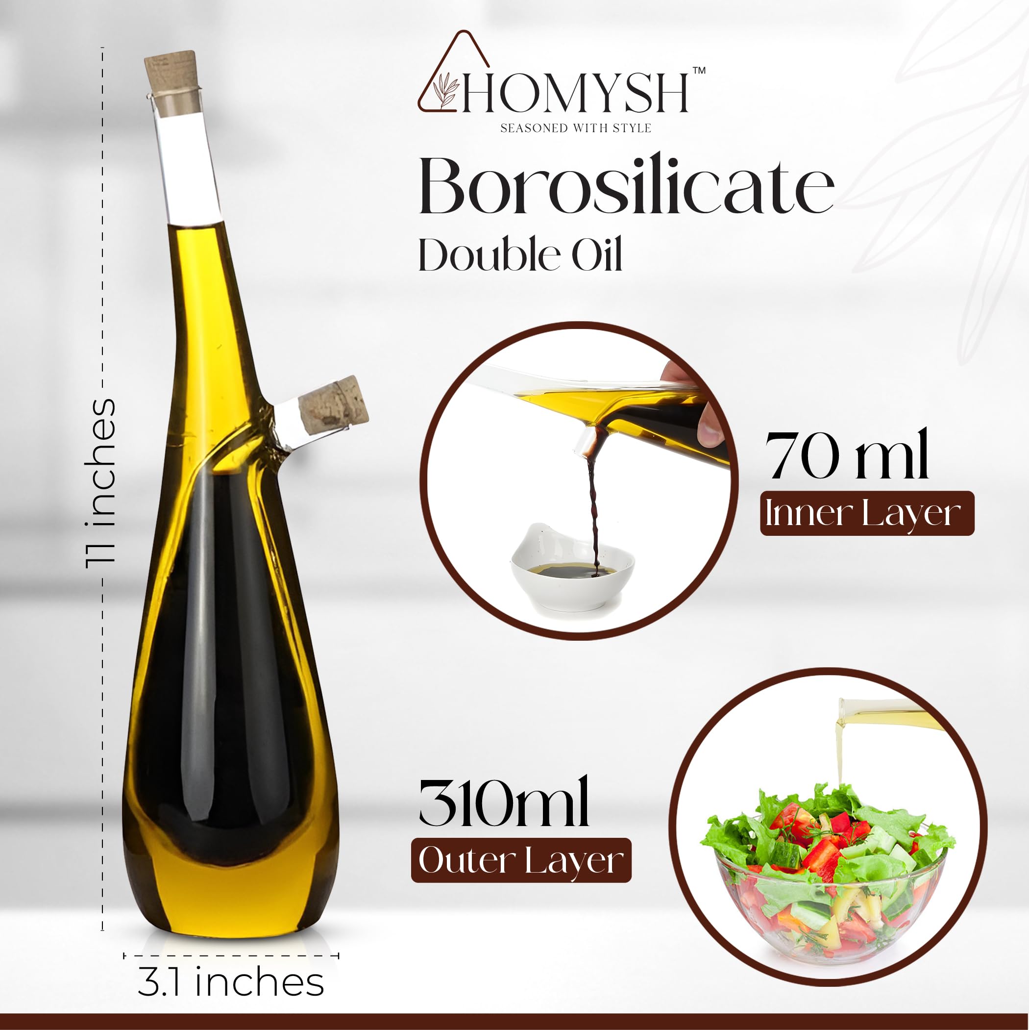 Homysh sleek durable dispenser adds timeless elegance to any kitchen.