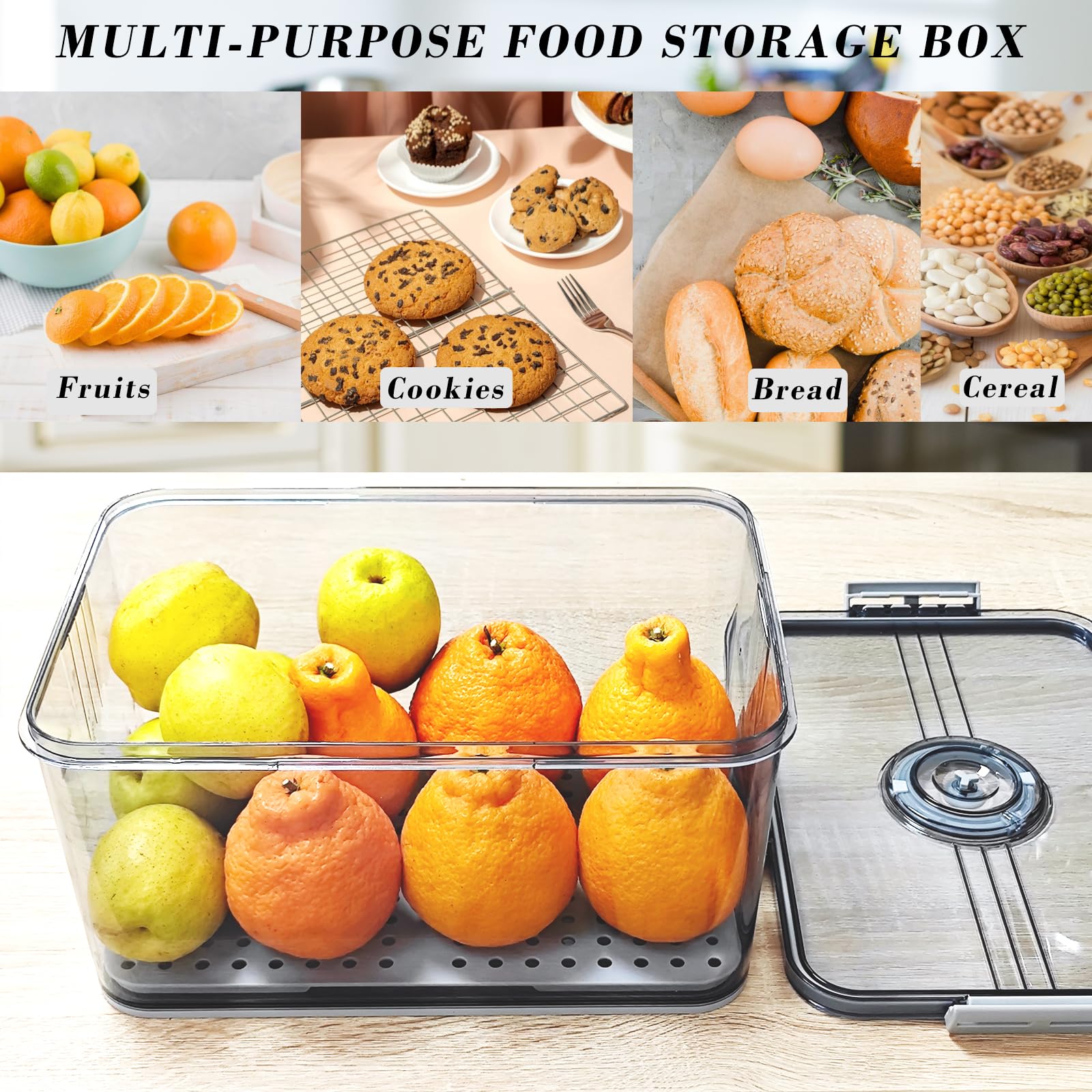 Honbuty bread box adjustable air valve balances sealing and airflow