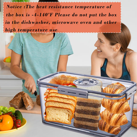 Honbuty bread box on counter keeps baked goods organized