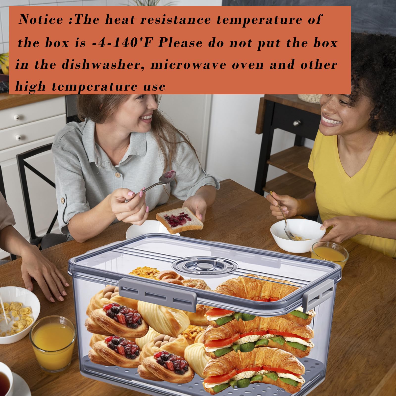 Honbuty bread box on kitchen counter keeps pantry organized