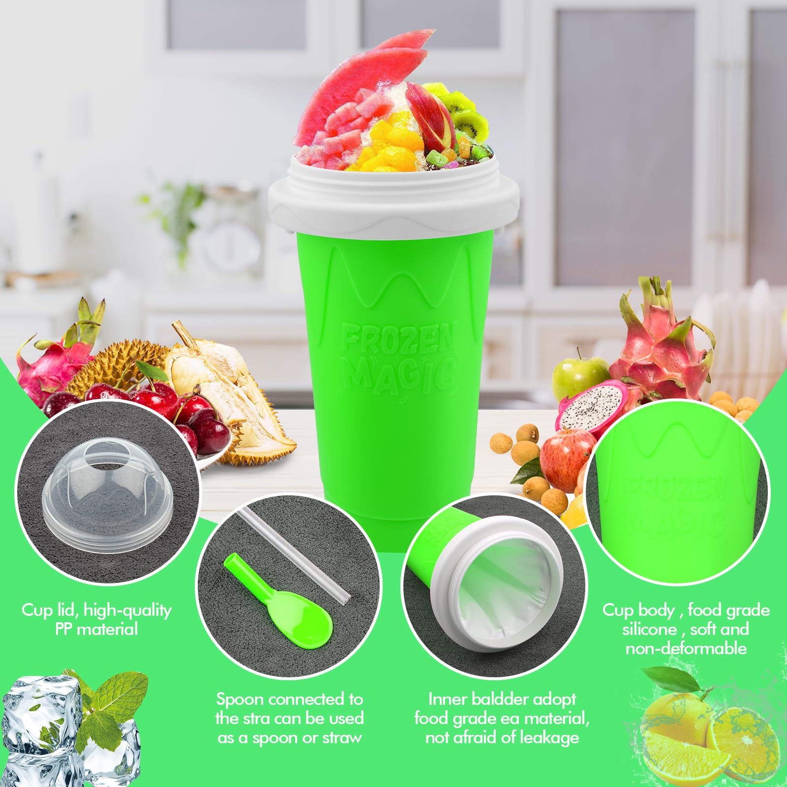 Honbuty Slushie Cup easy-use steps image guides quick setup.