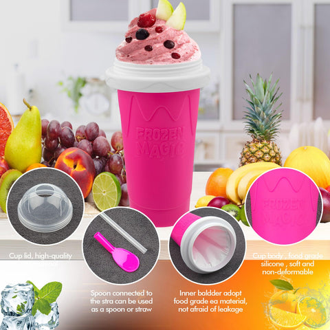 Honbuty Slushie Cup freezing-liquid feature enables quick semi-frozen texture