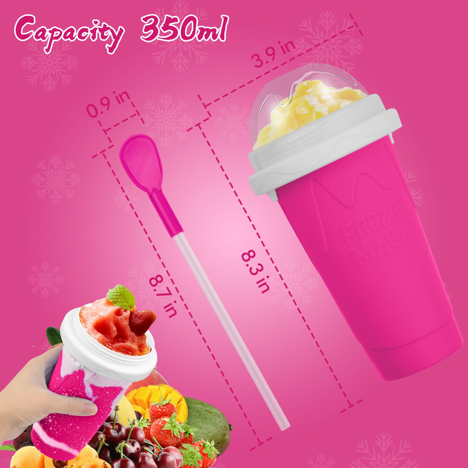 Honbuty Slushie Cup in-use illustrates simple at-home slush making