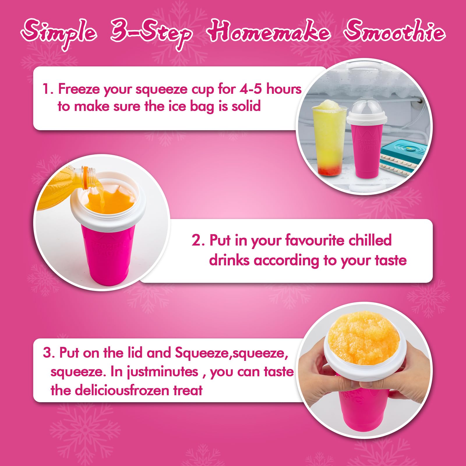 Honbuty Slushie Cup squeeze-action shows fast flavor blend