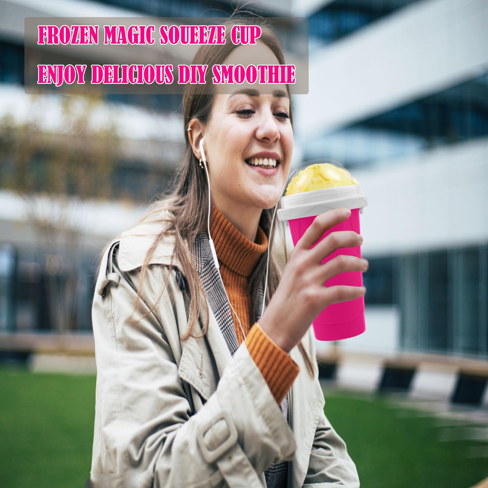 Honbuty Slushie Cup travel-lid makes it portable outdoors