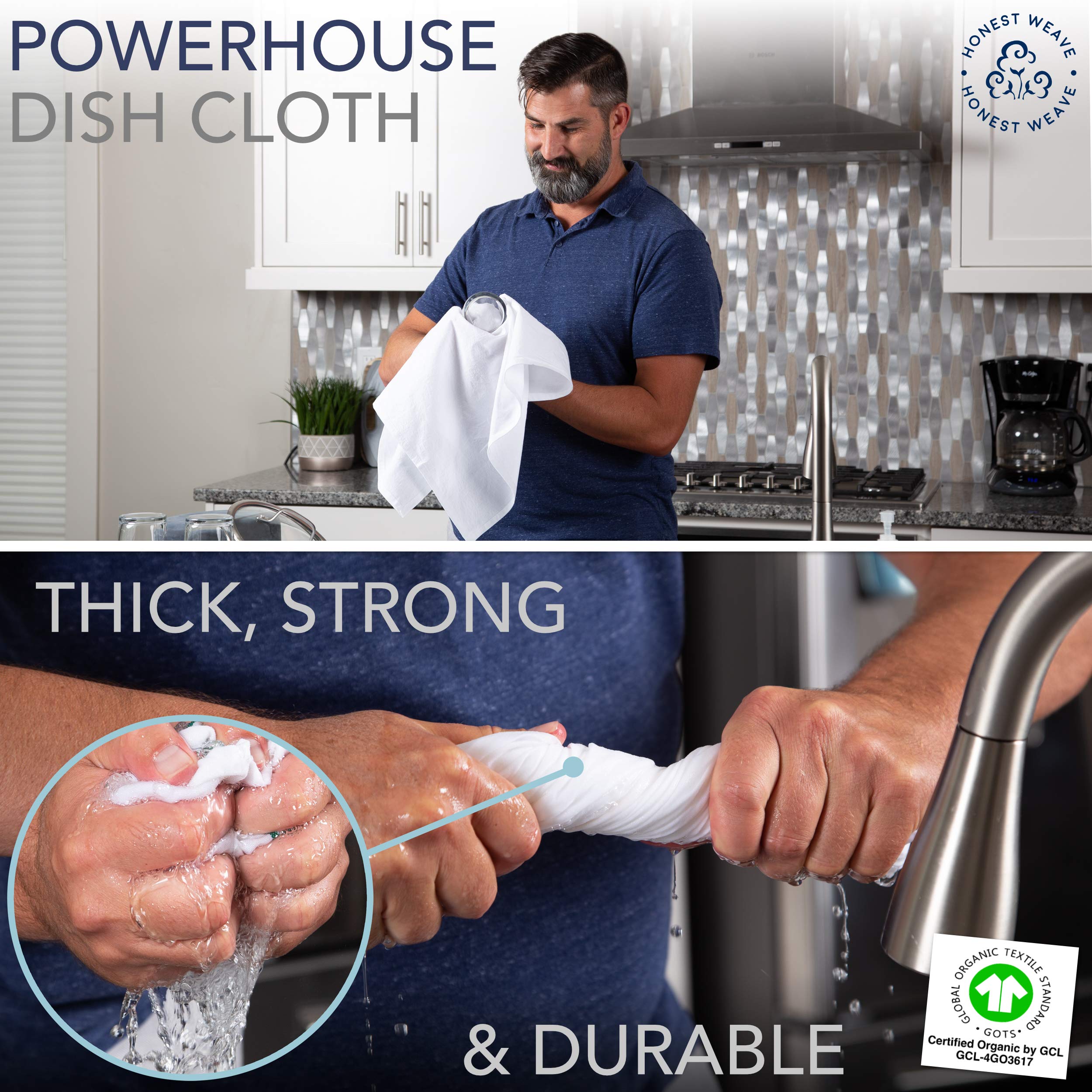 HONEST WEAVE towel stack displays consistent quality for bulk use.