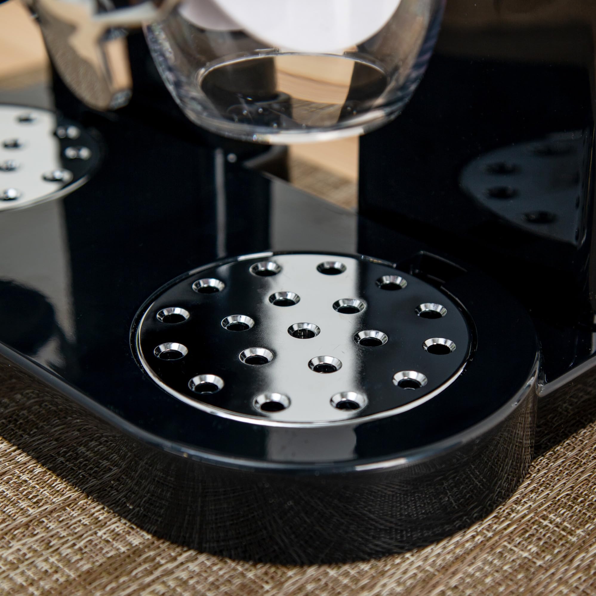 Honey-Can-Do Zevro durable plastic with a sleek black and chrome finish.
