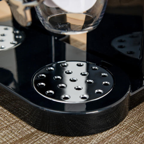 Honey-Can-Do Zevro durable plastic with a sleek black and chrome finish.