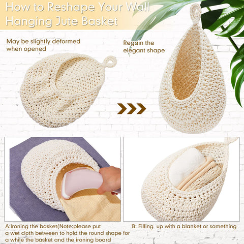 Honeydak bohemian wall decor basket adds rustic storage in white
