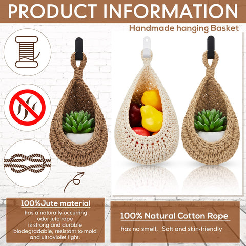 Honeydak hanging baskets with hooks included for easy wall mounting and space saving
