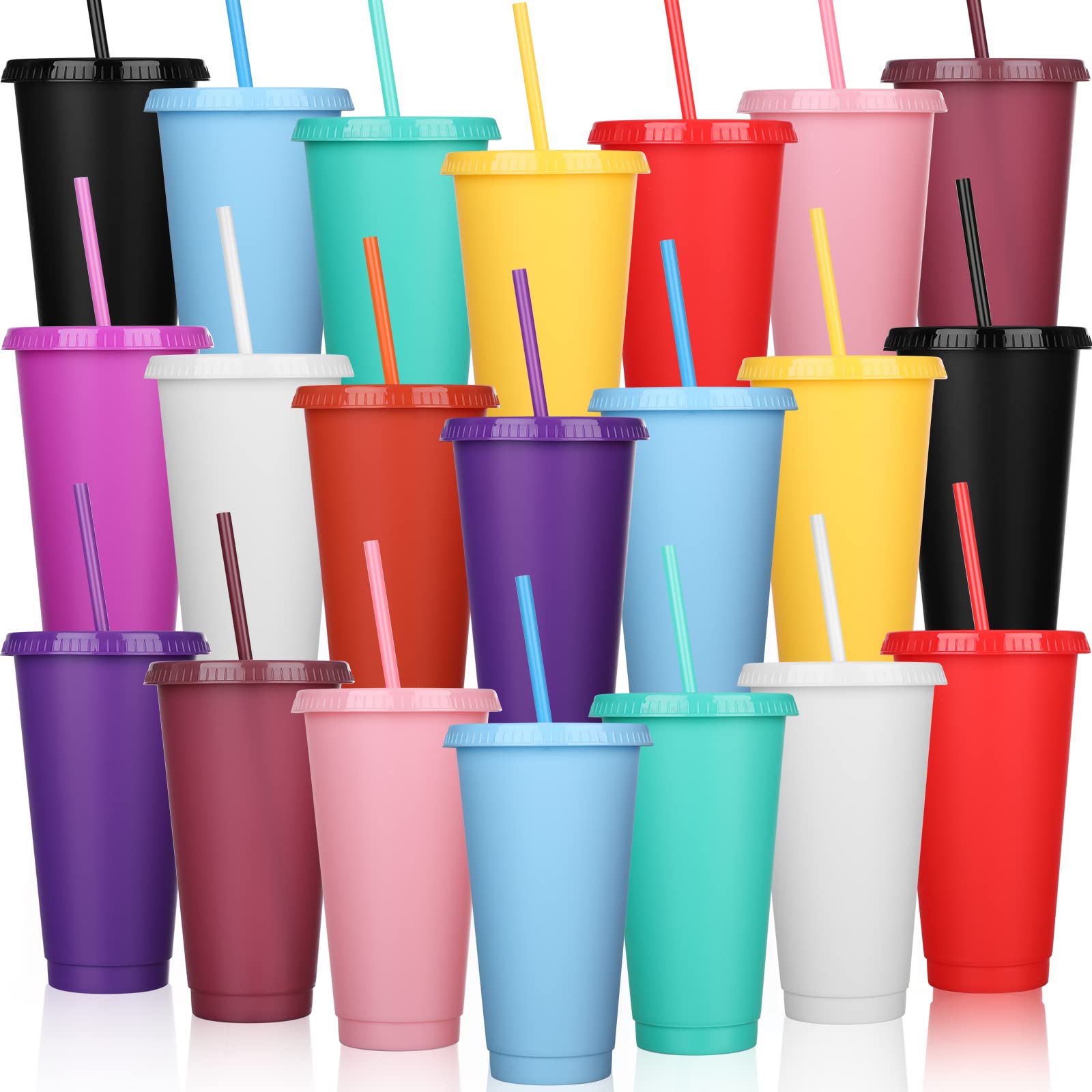 Honeydak bulk tumbler 24-27oz with lid and straw, ideal for gifts and events