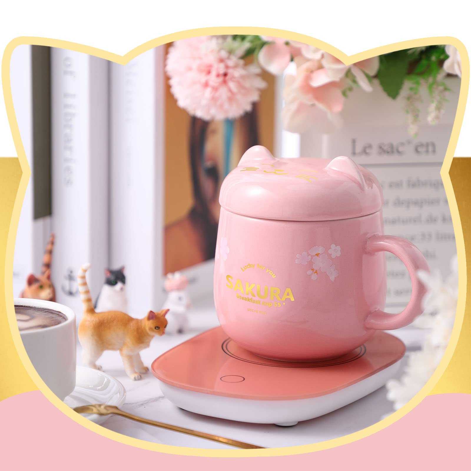 Honeydak stainless steel spoon accompanies the mug warmer for stirring.