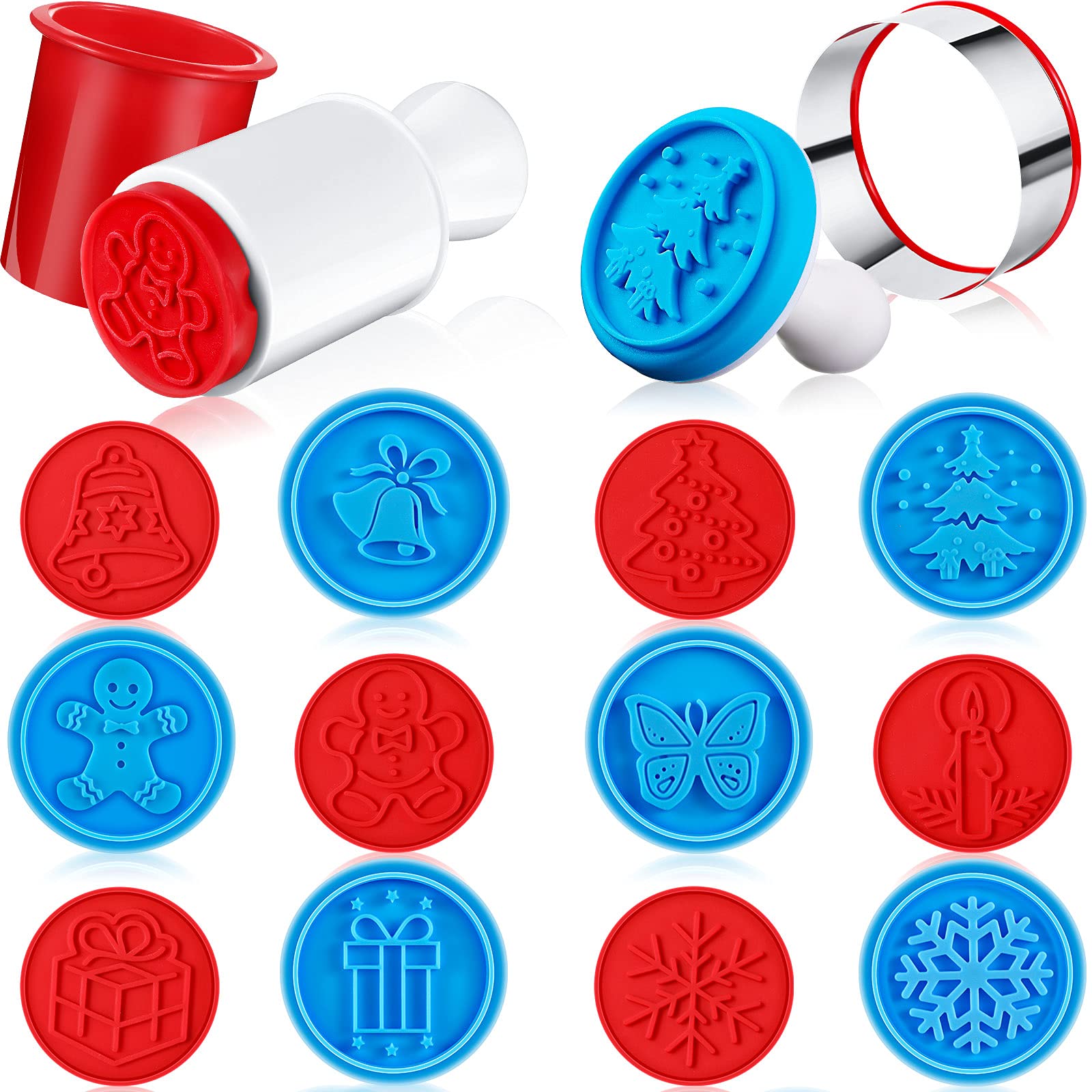Honeydak Christmas cookie stamps set ready for festive baking and family fun.