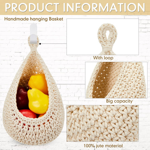 Honeydak coat hook hanging basket in white keeps entryway tidy