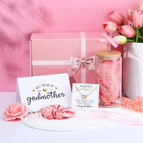 Honeydak godmother necklace included in the gift set.