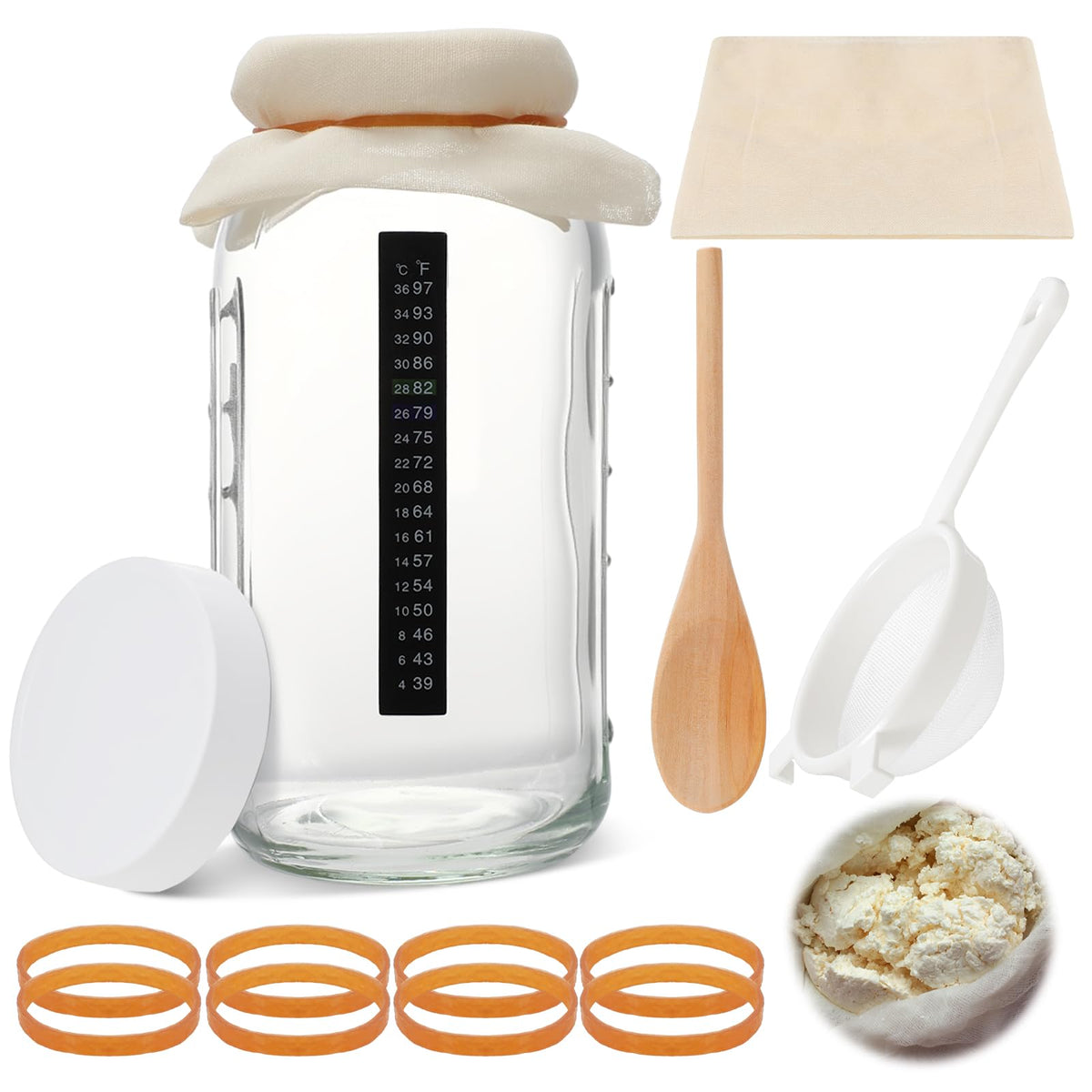Honeydak kefir starter kit front view for easy at-home fermentation.