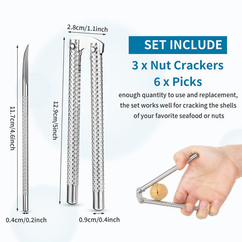 Honeydak stainless steel picks in a six-piece set for shell meat extraction