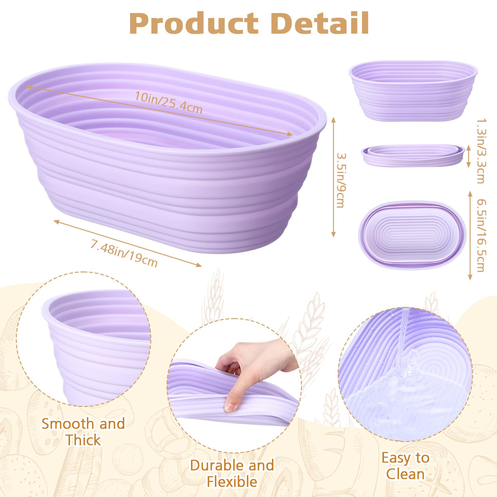 Honeydak green oval silicone banneton for neat shaping and rise.