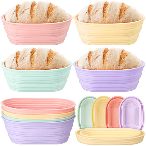 Honeydak pink silicone bread proofing basket for easy dough release.