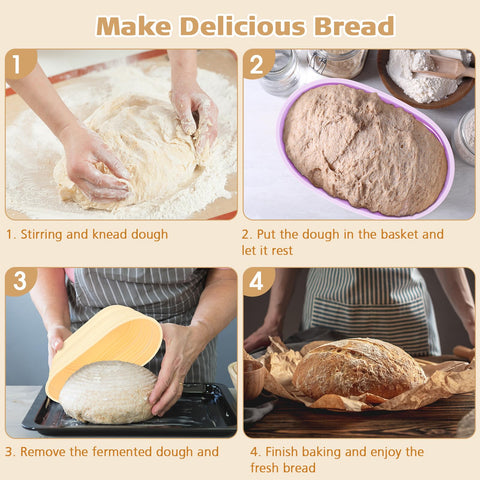 Honeydak yellow oval banneton aids consistent rise and shaping.