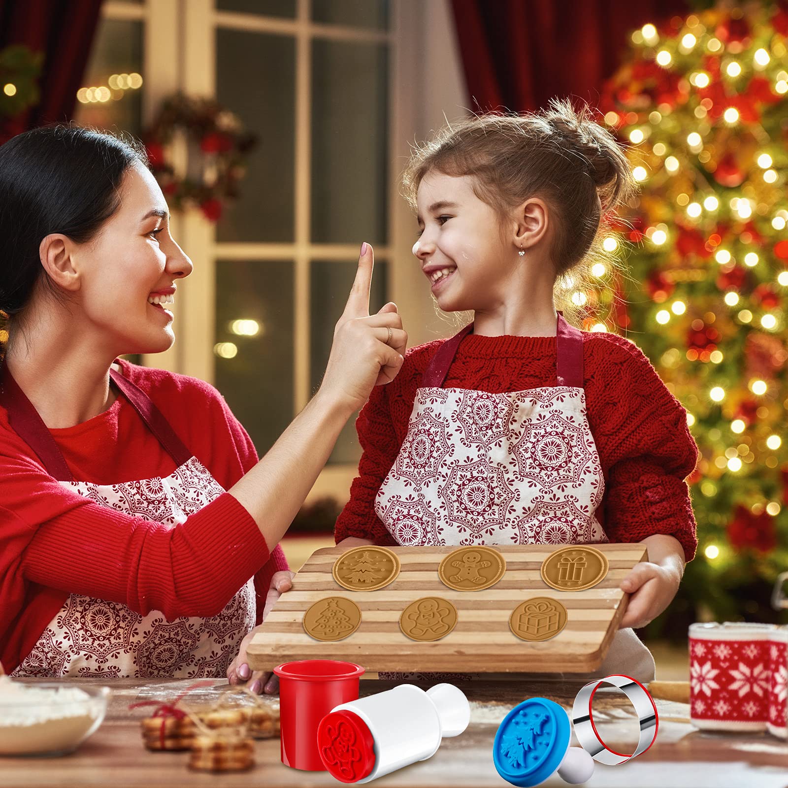 Honeydak silicone stamps with Christmas designs for quick dough impressions.