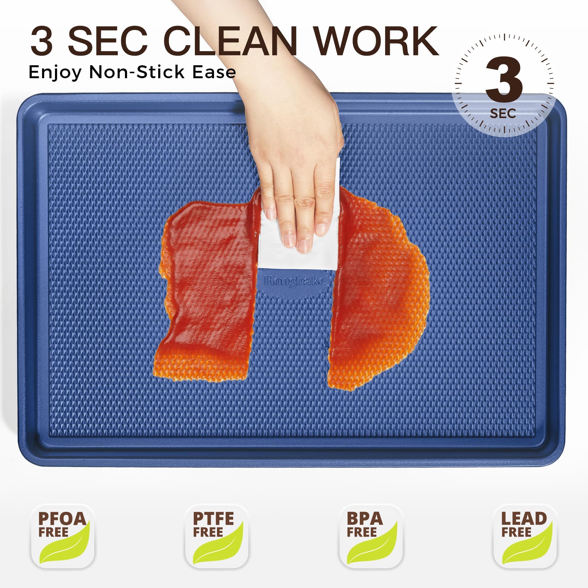 HONGBAKE pan demonstrates 450°F heat tolerance for versatile baking tasks.
