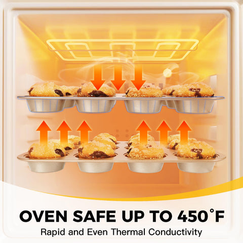 HONGBAKE bakeware withstands up to 450°F for versatile oven use.