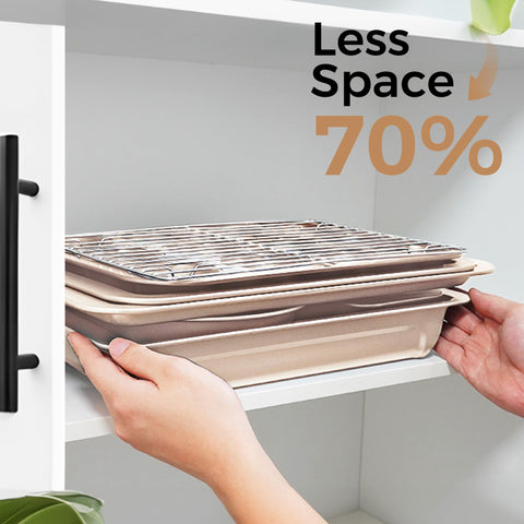 HONGBAKE 10-piece set covers pans, loaf, muffin, cake, and sheet baking.