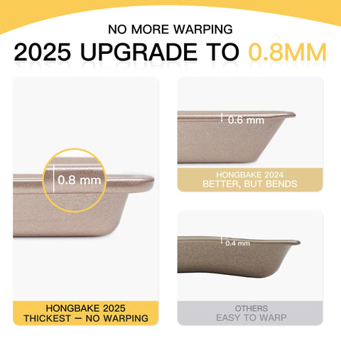 HONGBAKE 17.5x12 baking sheet with diamond texture for large-batch baking and even results.
