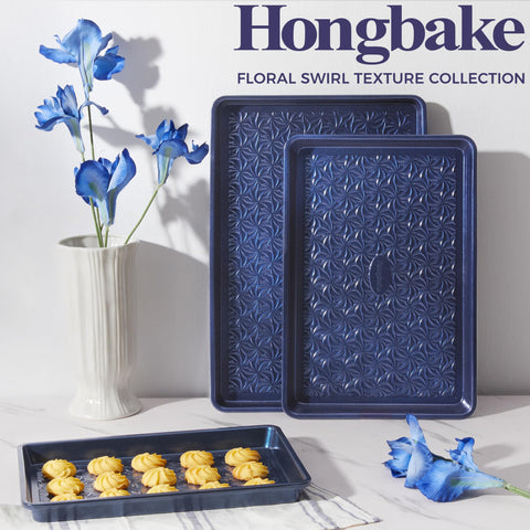 Hongbake 3-piece bakeware set suits cookies and more.