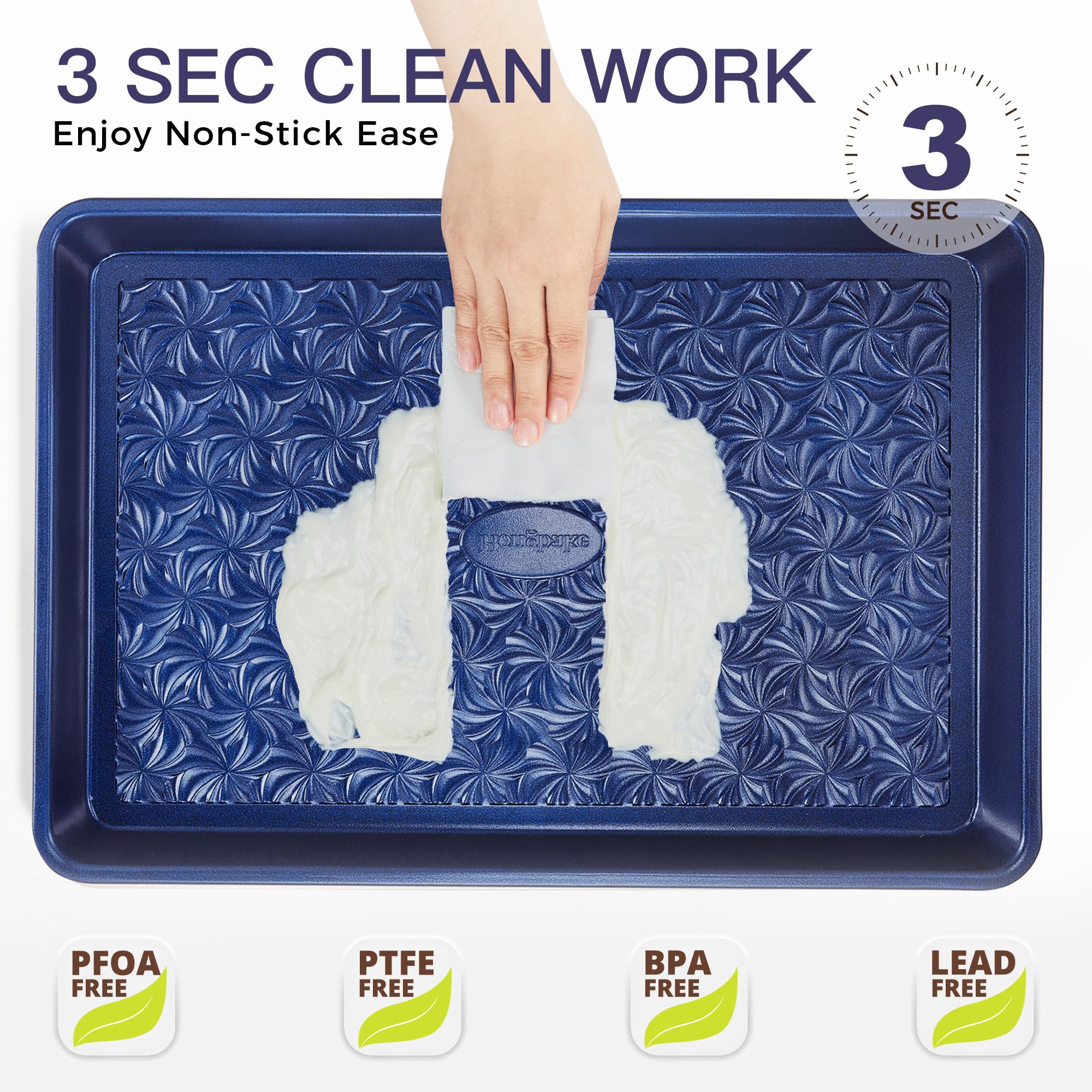 Hongbake nonstick coating promotes easy release and quick cleanup.