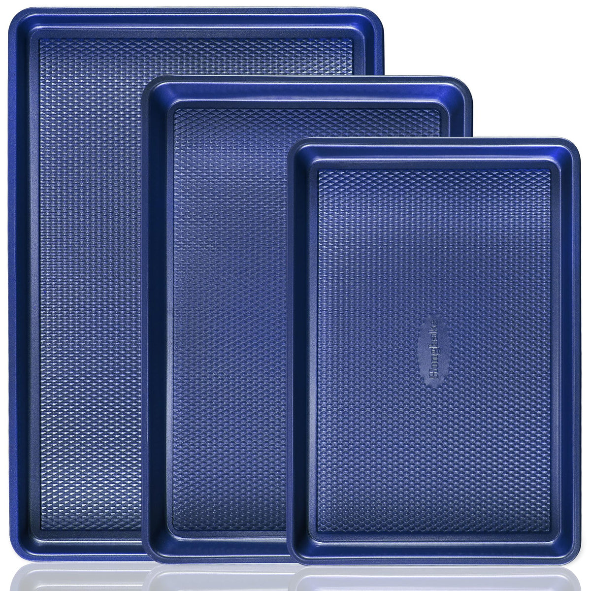 HONGBAKE 13x9 diamond-texture pan shown for even browning and easy release.