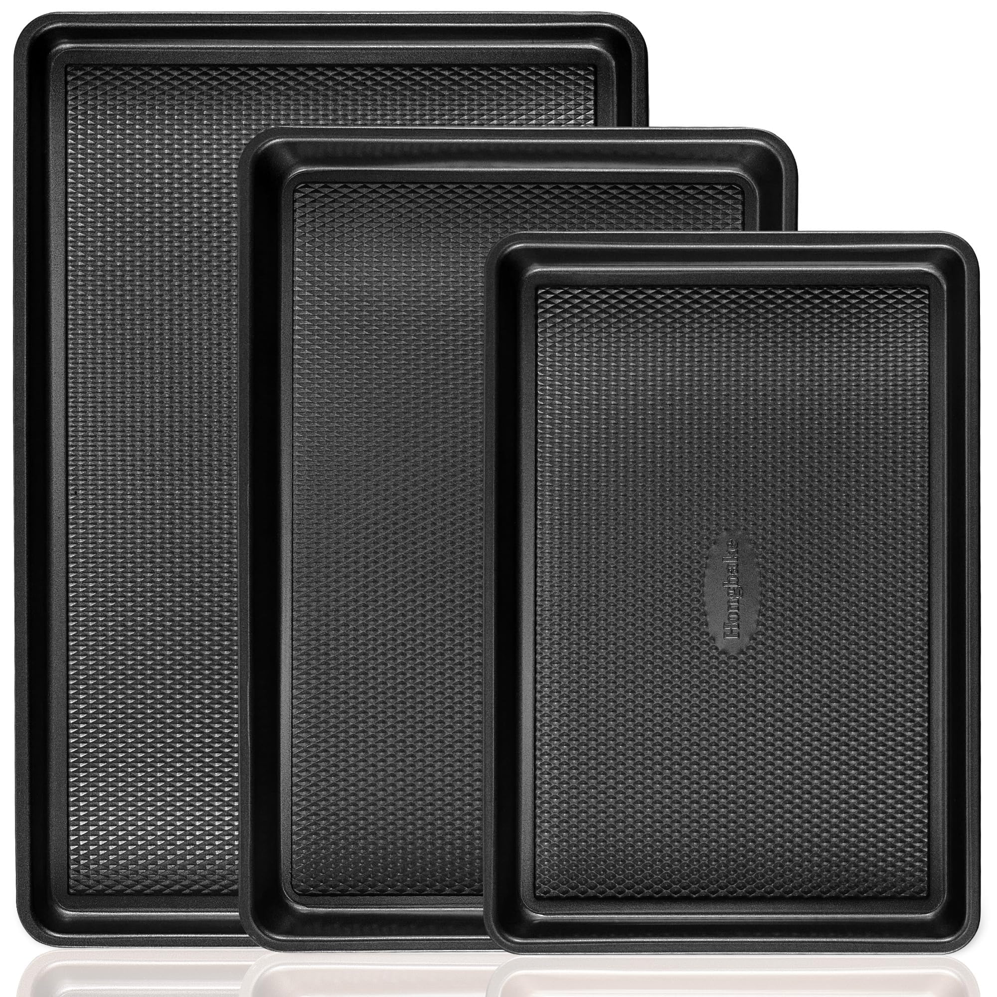 HONGBAKE diamond texture base cookie sheet for consistent baking and easy release
