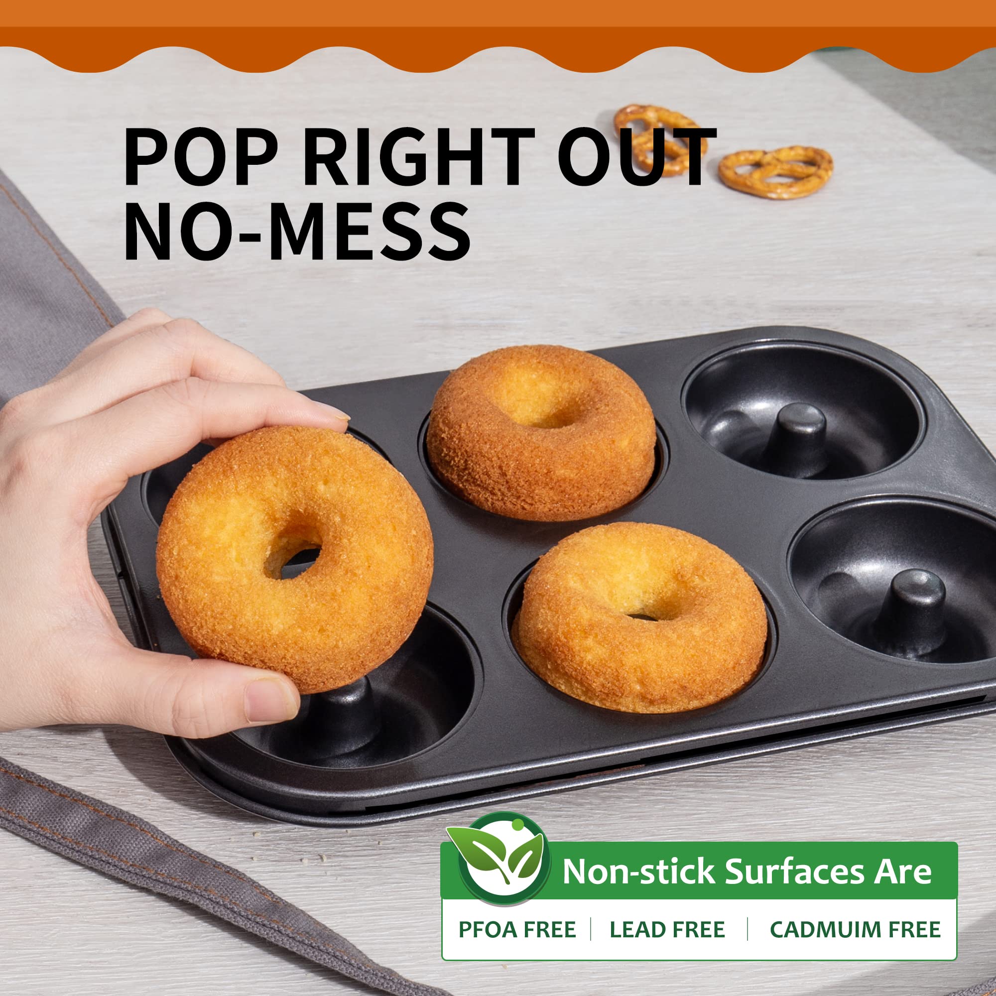 HONGBAKE two-pack donut pans ideal for multiple batches
