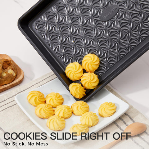 Hongbake jelly roll pan ready for roll cakes and even bake.