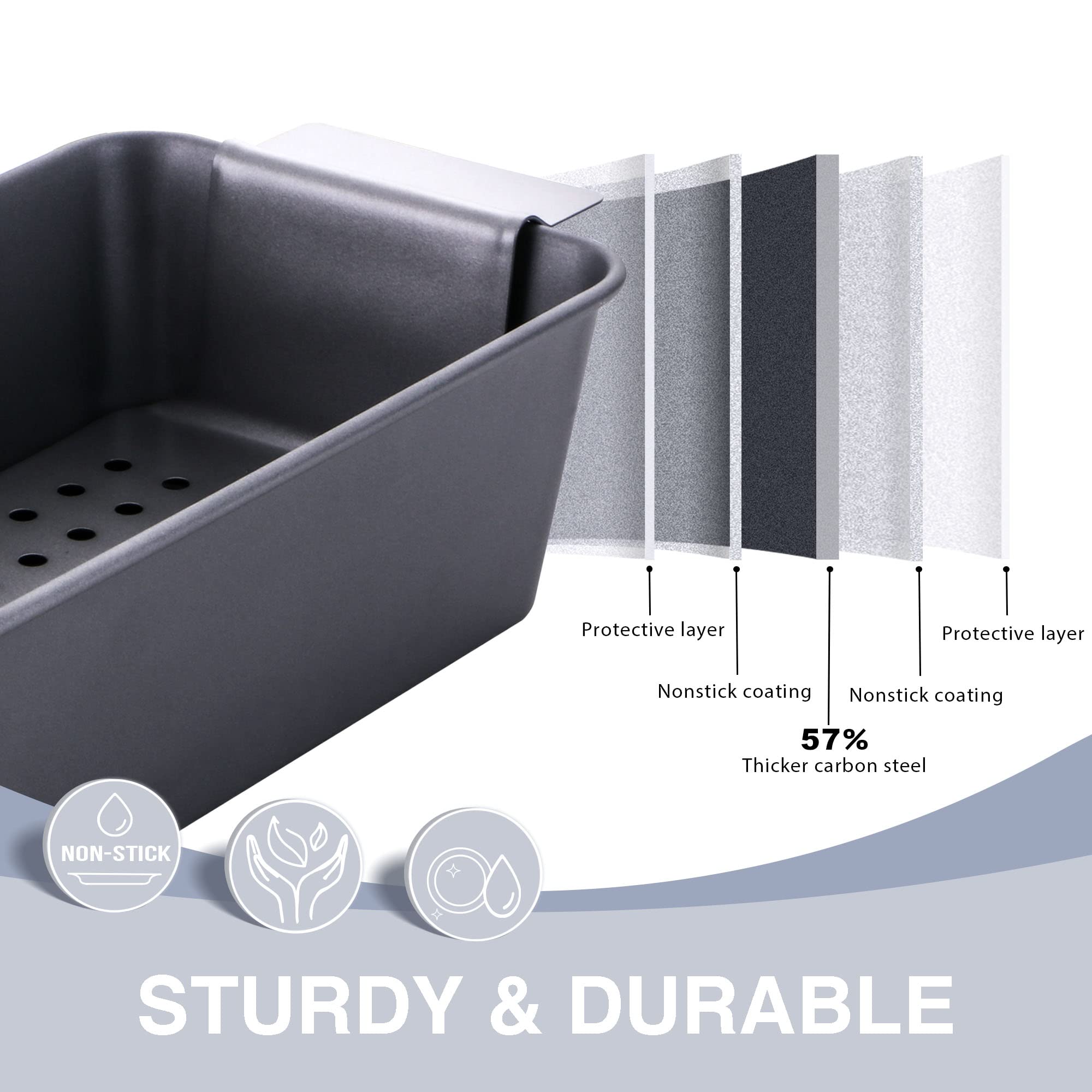 HONGBAKE 450F oven-safe pan withstands high-temperature baking