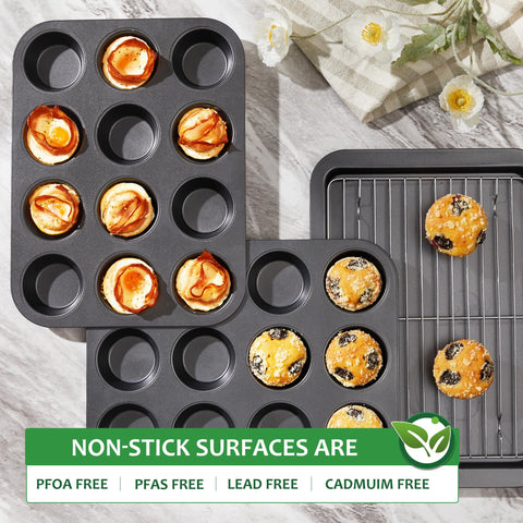 Hongbake muffin pan coating is PFOA BPA PTFE free for safe cooking
