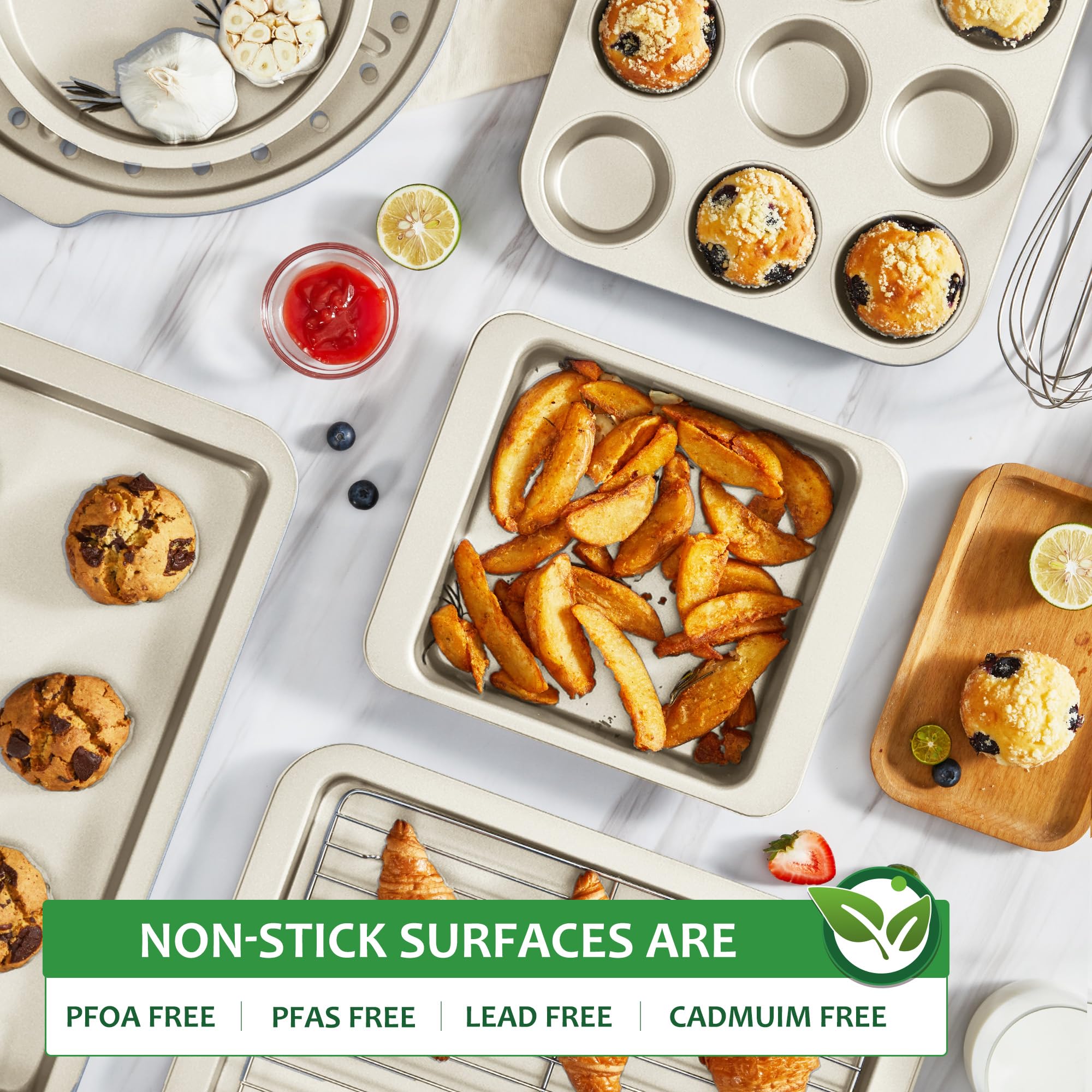 HONGBAKE muffin pan delivers uniform browning and easy removal