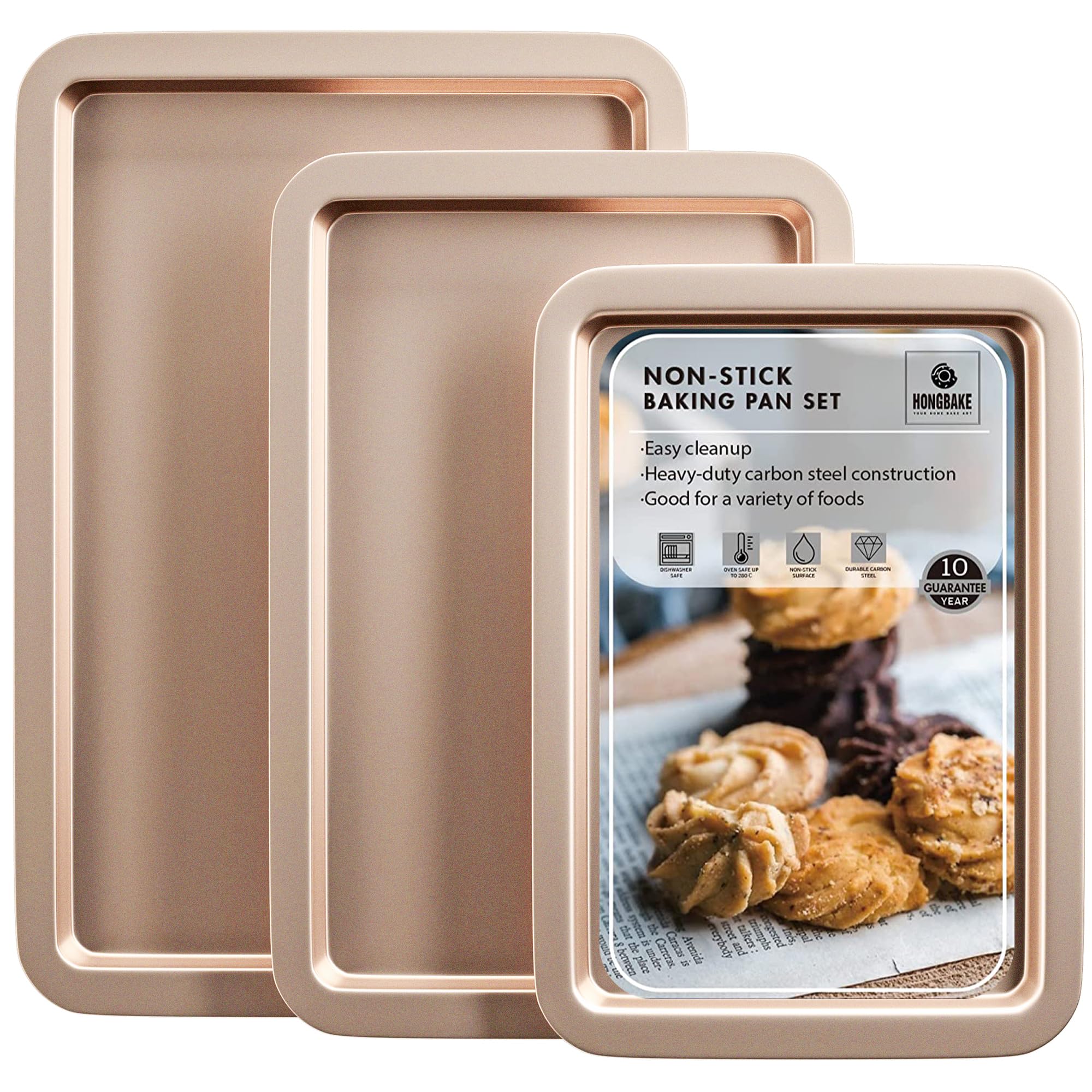 HONGBAKE quarter baking sheet inner surface for easy food release