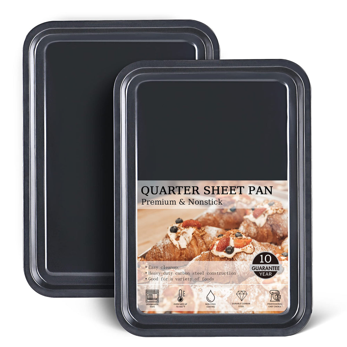HONGBAKE quarter sheet pan with wide grips for easy handling and even baking.
