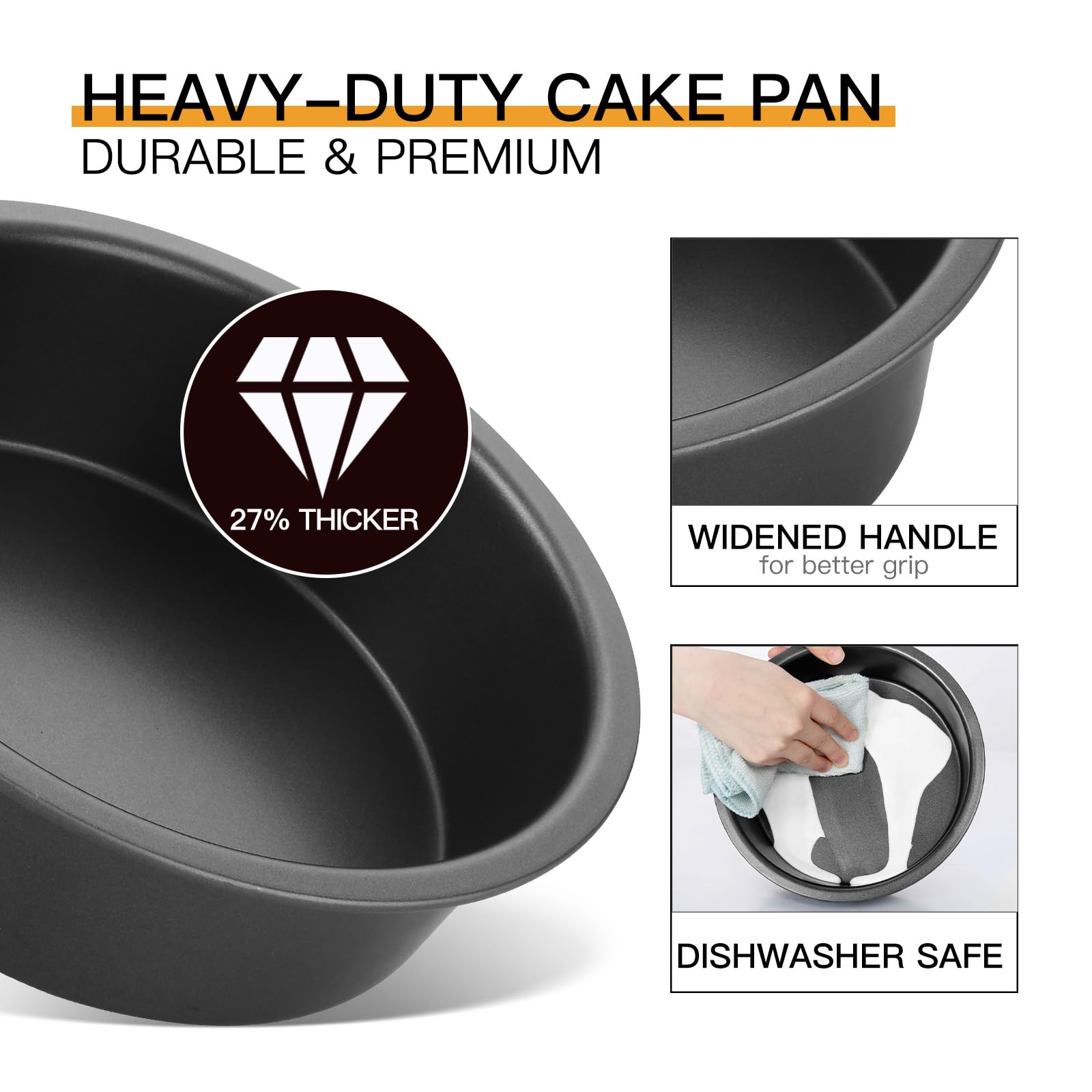 HONGBAKE 8inch pan is ideal for layer cakes and family treats.