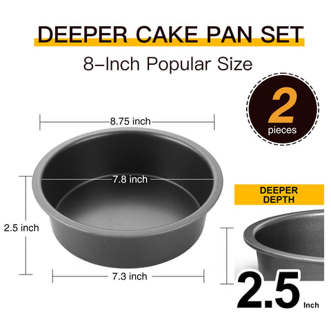 HONGBAKE 8inch nonstick coating simplifies release and quick cleanup.