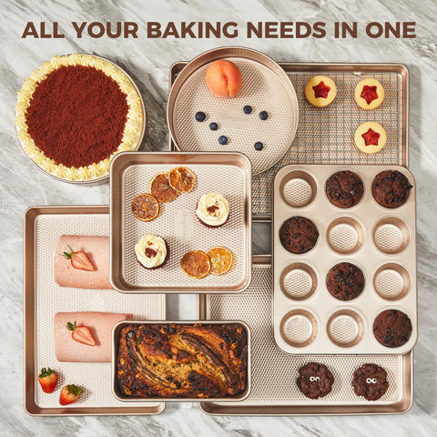 HONGBAKE round cake pans provide uniform layers and easy release