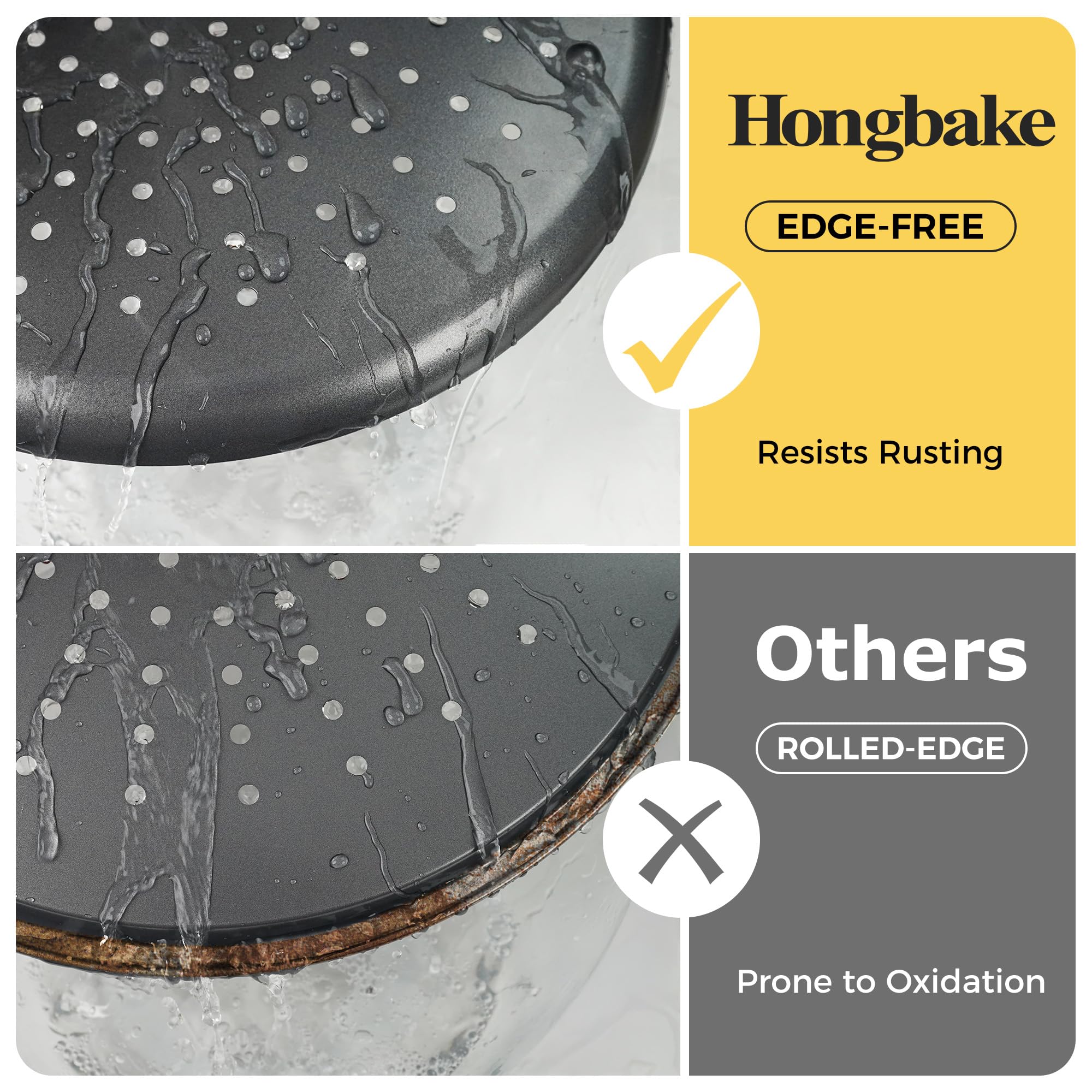 HONGBAKE rust-free carbon steel pizza pan for durable family use