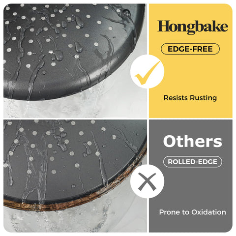 HONGBAKE rust-free carbon steel pizza pan for durable family use