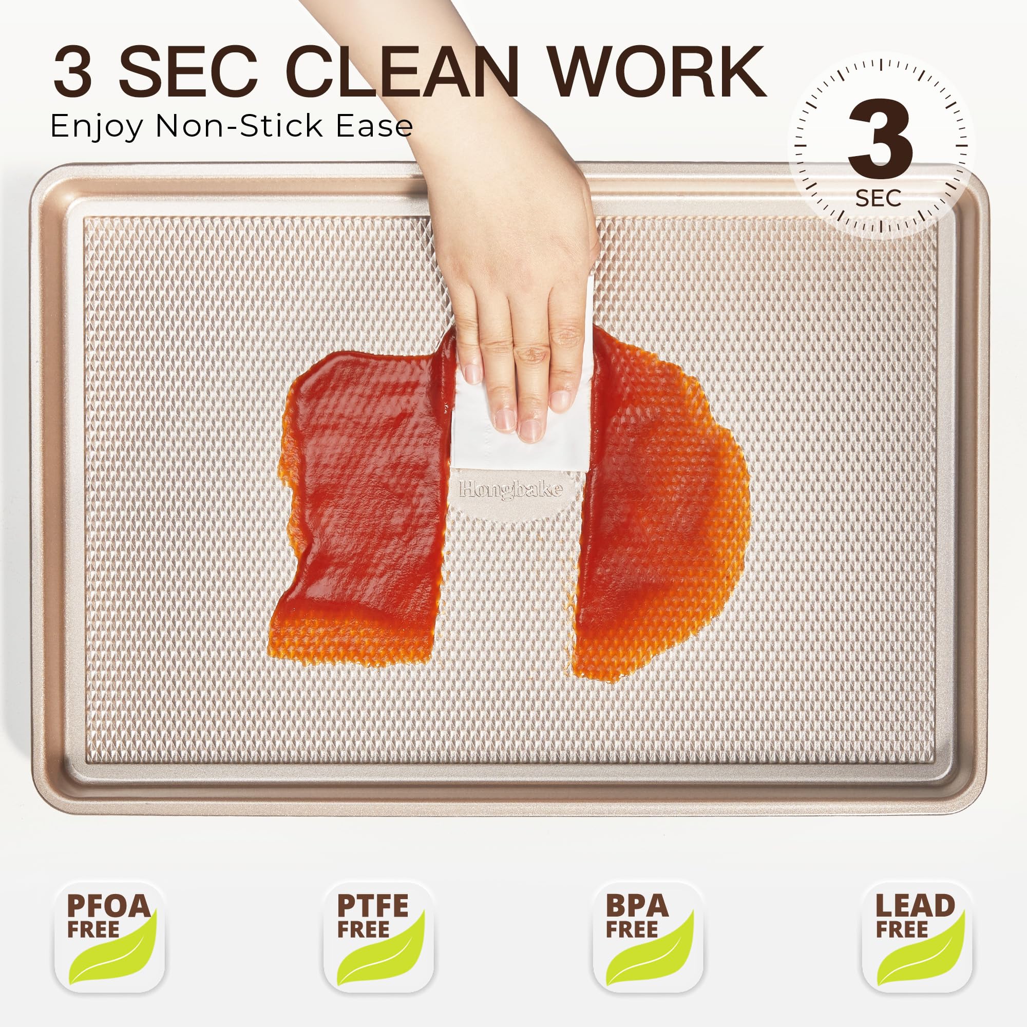 Set of three sizes from HONGBAKE for cookies, rolls, and sheet-pan dinners.