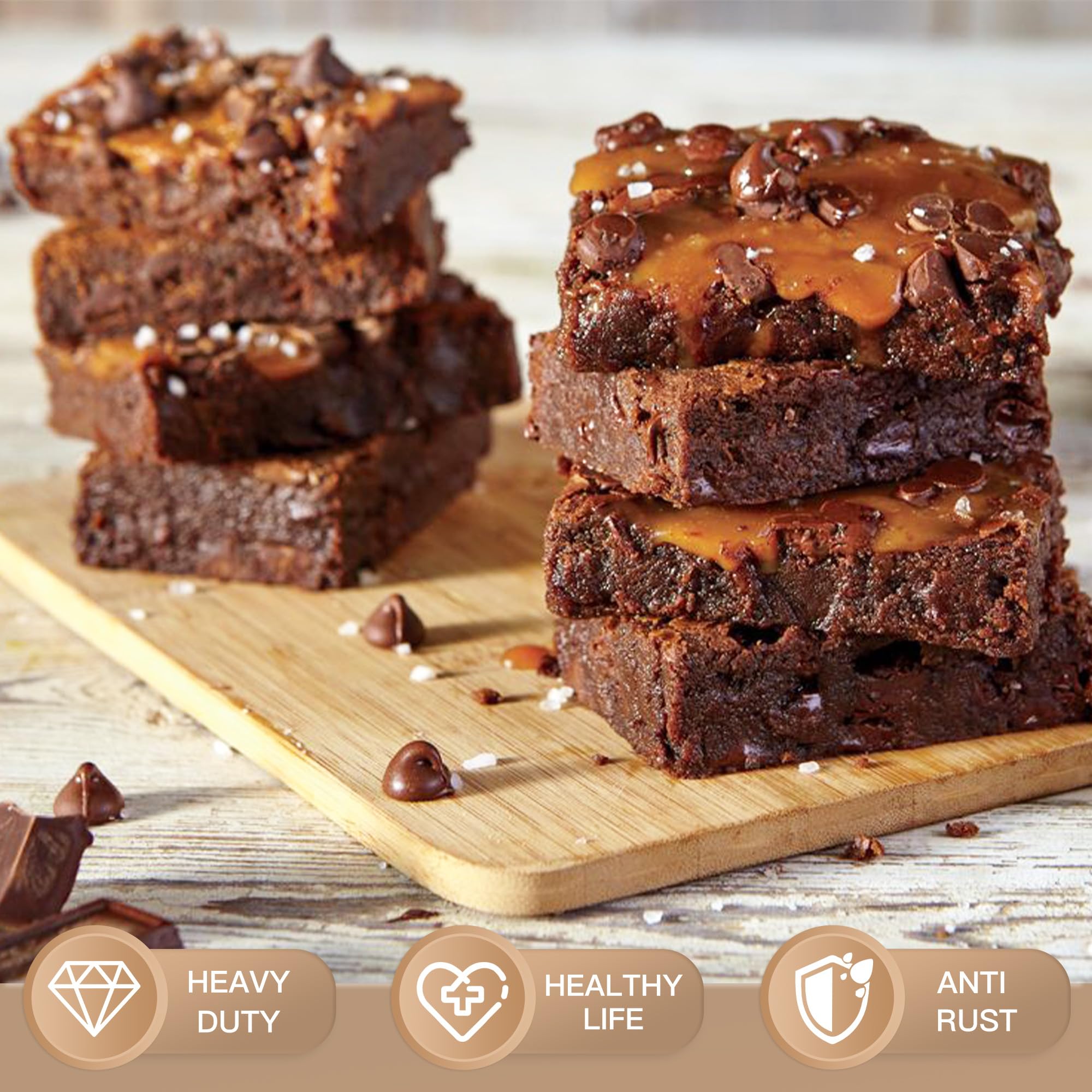 HONGBAKE square pan with wide grips for secure, comfortable handling